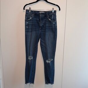 Abercrombie & Fitch Midnight Blue Distressed Skinny Jeans